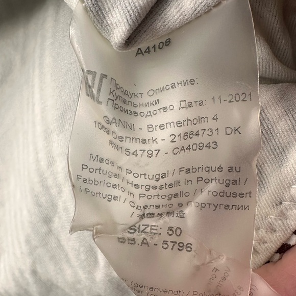 GANNI Striped Lace Up One Piece Swimsuit Swim Size 50 US 20 - Picture 4 of 6